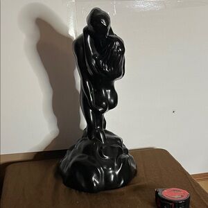 😄Vintage statue “lovers embrace” black gloss 1973 ceramic